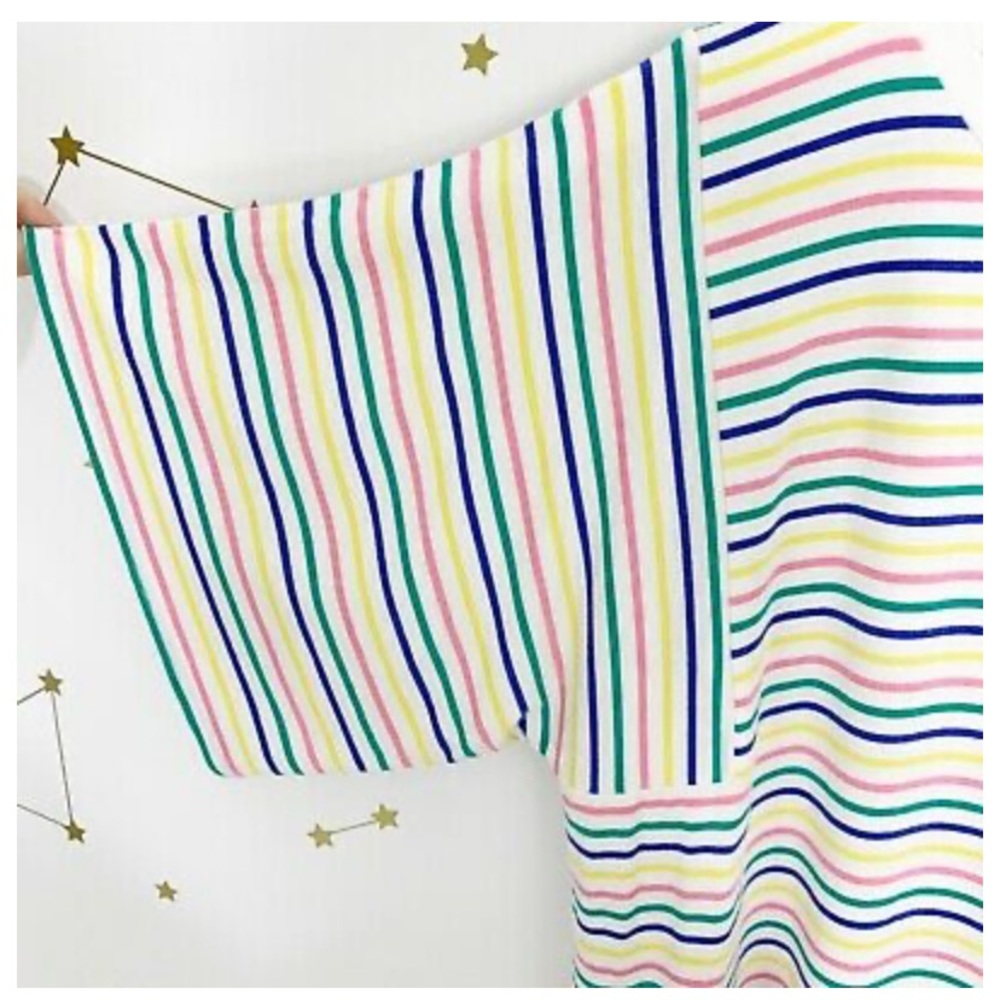 EUC XS J Crew Rainbow Striped Flowy Tee